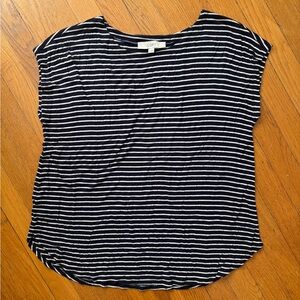 LOFT navy & white striped tunic t shirt - medium